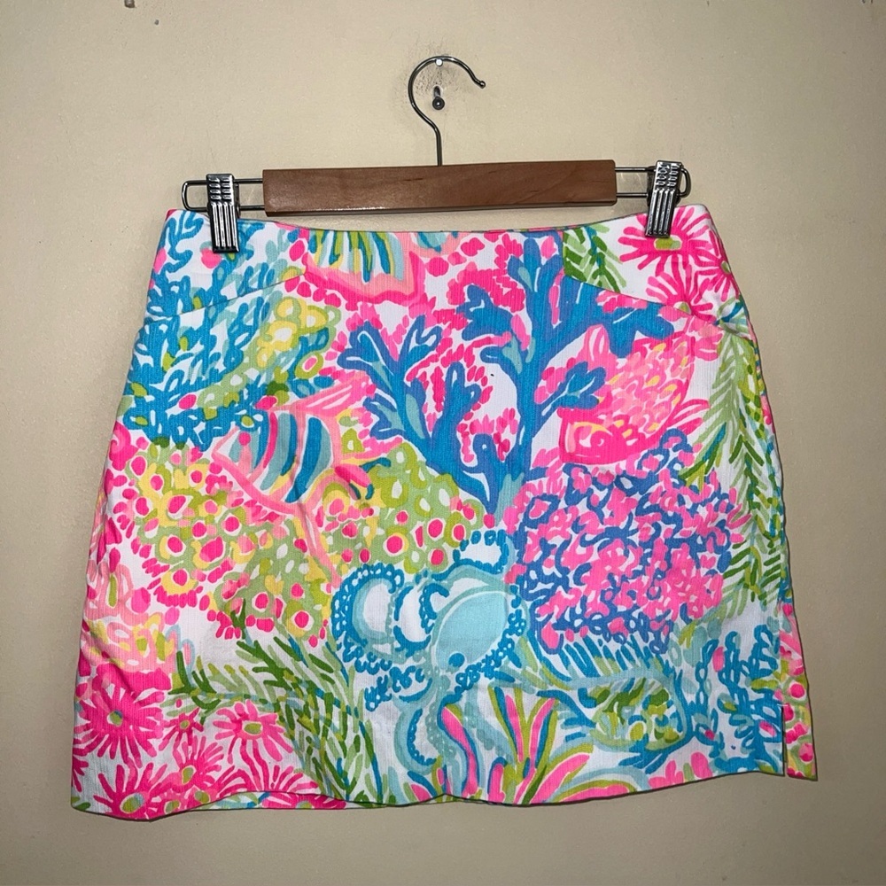Lilly Pulitzer Lovers Coral Marigold Skort Sz 0 - Picture 3 of 6